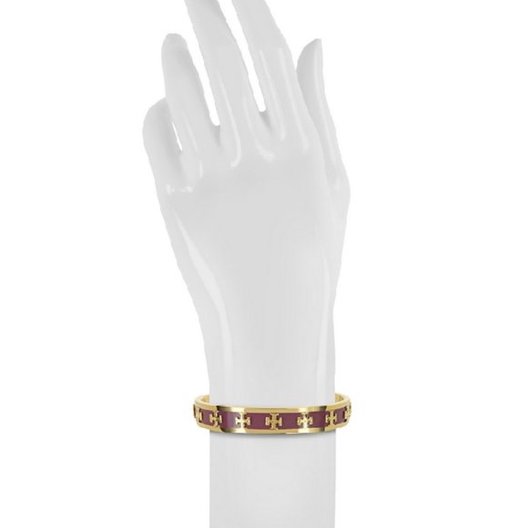 Tory Burch ENAMEL RAISED Logo Cuff Bracelet - Picture 3 of 12